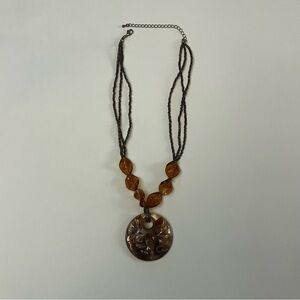 Chic Amber Beaded Necklace